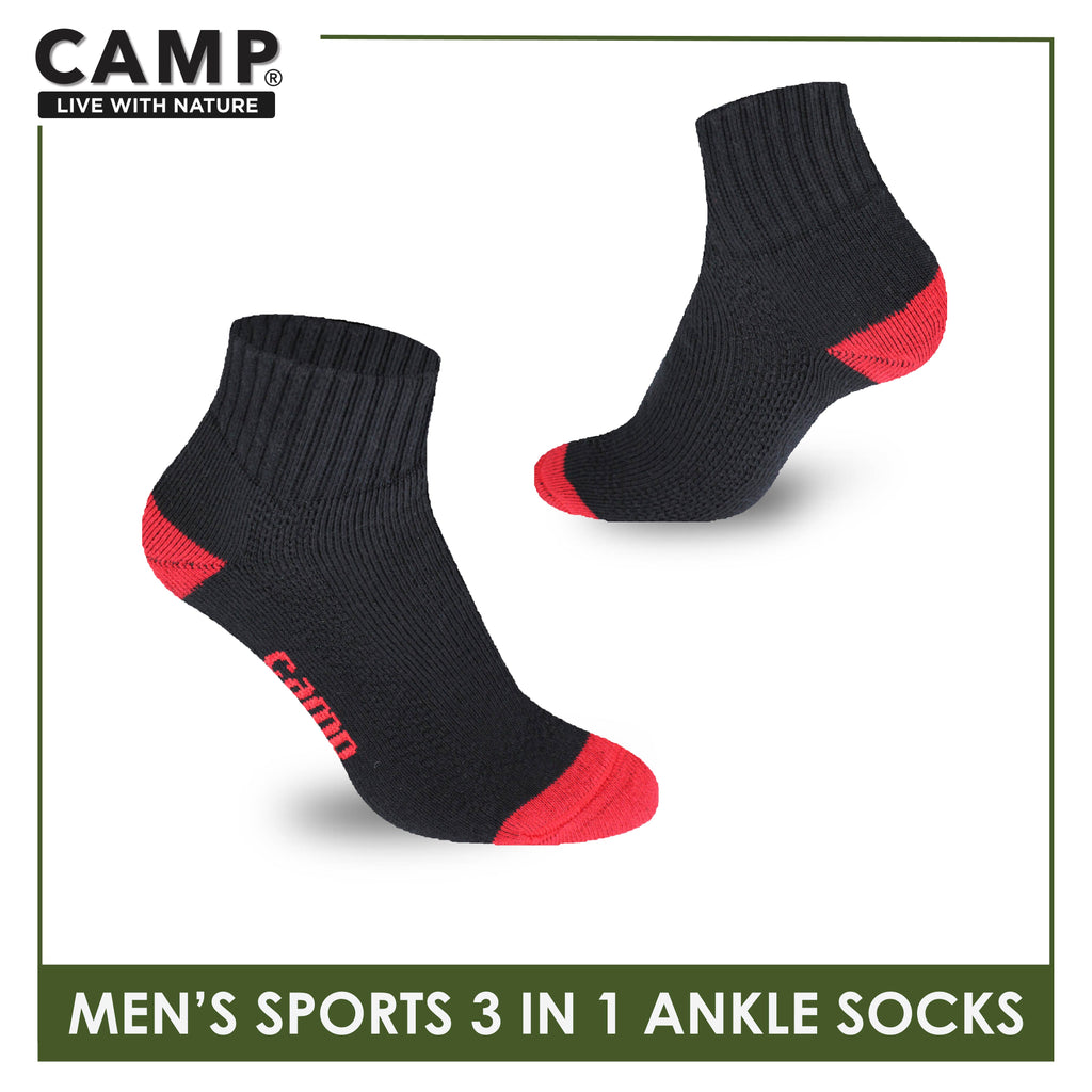 Camp Men's Cotton Thick Sports Ankle Socks 3 pairs in a pack CMS4
