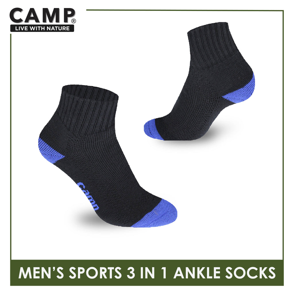 Camp Men's Cotton Thick Sports Ankle Socks 3 pairs in a pack CMS4
