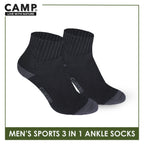 Camp Men's Cotton Thick Sports Ankle Socks 3 pairs in a pack CMS4