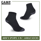 Camp Men's Cotton Thick Sports Ankle Socks 3 pairs in a pack CMS4