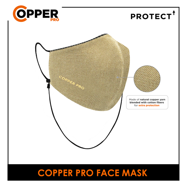 Burlington Men's Antimicrobial Double Protection Copper Pro Face Mask 1 piece CPBMMASK2