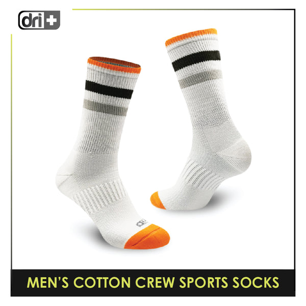 Dri Plus DMB0401 Men's Cotton Crew Sports Socks 1 pair (4828797272169)
