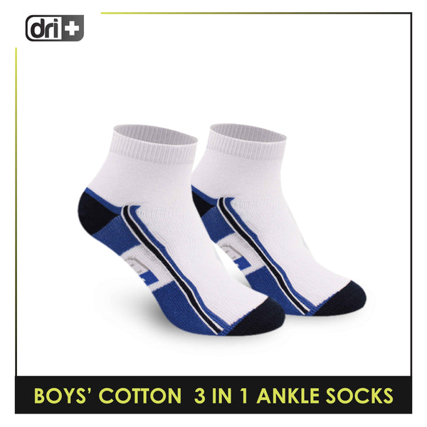 Dri Plus Boys Children Casual Lite Ankle Socks 3 pairs in a pack DBCG16