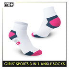 Dri Plus Girls' Children Thick Sports Ankle Socks 3 pairs in a pack DGSG6