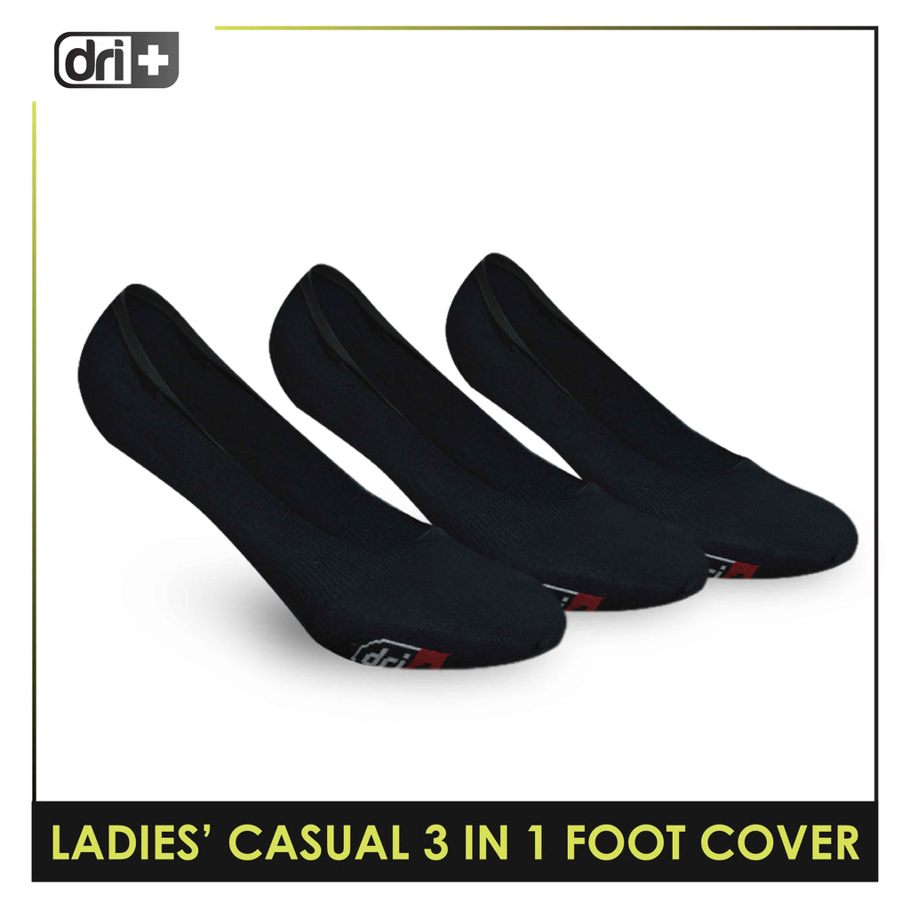 Dri Plus Ladies' Lite Thin Casual Foot Cover Socks 3 pairs in a pack DLCFG2