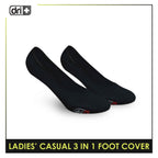 Dri Plus Ladies' Lite Thin Casual Foot Cover Socks 3 pairs in a pack DLCFG2