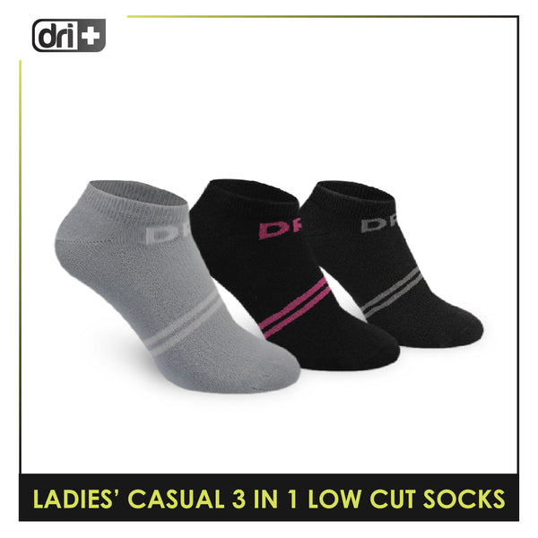 Dri Plus Ladies' Lite Casual Low Cut Socks 3 pairs in a pack DLCG2401