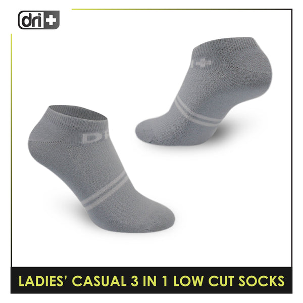 Dri Plus Ladies' Lite Casual Low Cut Socks 3 pairs in a pack DLCG2401