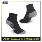 Dri Plus Ladies' Lite Thin Casual Ankle Socks 3 pairs in a pack DLCKG29