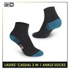 Dri Plus Ladies' Lite Thin Casual Ankle Socks 3 pairs in a pack DLCKG29