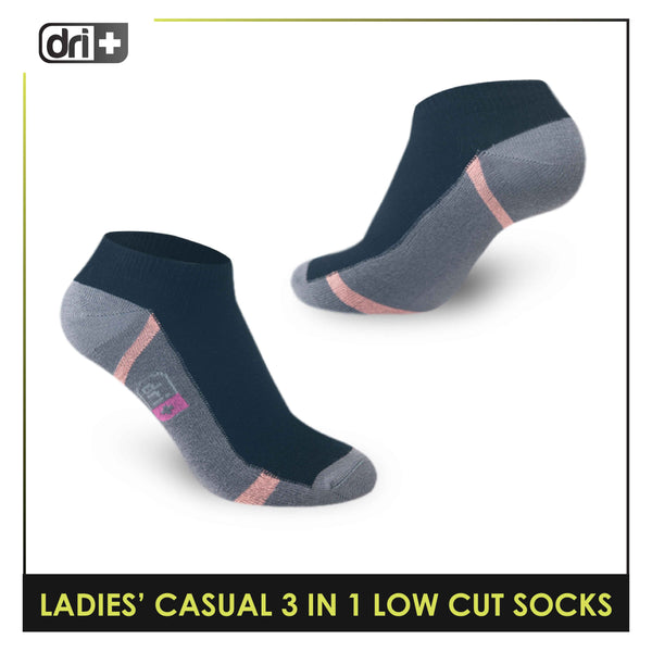 Dri Plus Ladies' Lite Casual Low Cut Socks 3 pairs in a pack DLCKG30