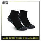 Dri Plus Ladies’ Lite Thin Casual Ankle Socks 3 pairs in a pack DLCKG31