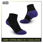 Dri Plus Ladies’ Lite Thin Casual Ankle Socks 3 pairs in a pack DLCKG31