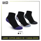 Dri Plus Ladies’ Lite Thin Casual Ankle Socks 3 pairs in a pack DLCKG31
