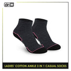 Dri Plus Ladies’ Lite Thin Casual Ankle Socks 3 pairs in a pack DLCKG31