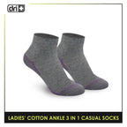 Dri Plus Ladies’ Lite Thin Casual Ankle Socks 3 pairs in a pack DLCKG31