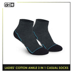 Dri Plus Ladies’ Lite Thin Casual Ankle Socks 3 pairs in a pack DLCKG31