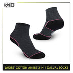 Dri Plus Ladies’ Lite Thin Casual Ankle Socks 3 pairs in a pack DLCKG31