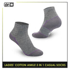 Dri Plus Ladies’ Lite Thin Casual Ankle Socks 3 pairs in a pack DLCKG31