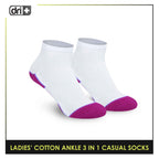 Dri Plus Ladies’ Lite Thin Casual Ankle Socks 3 pairs in a pack DLCKG31
