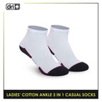 Dri Plus Ladies’ Lite Thin Casual Ankle Socks 3 pairs in a pack DLCKG31