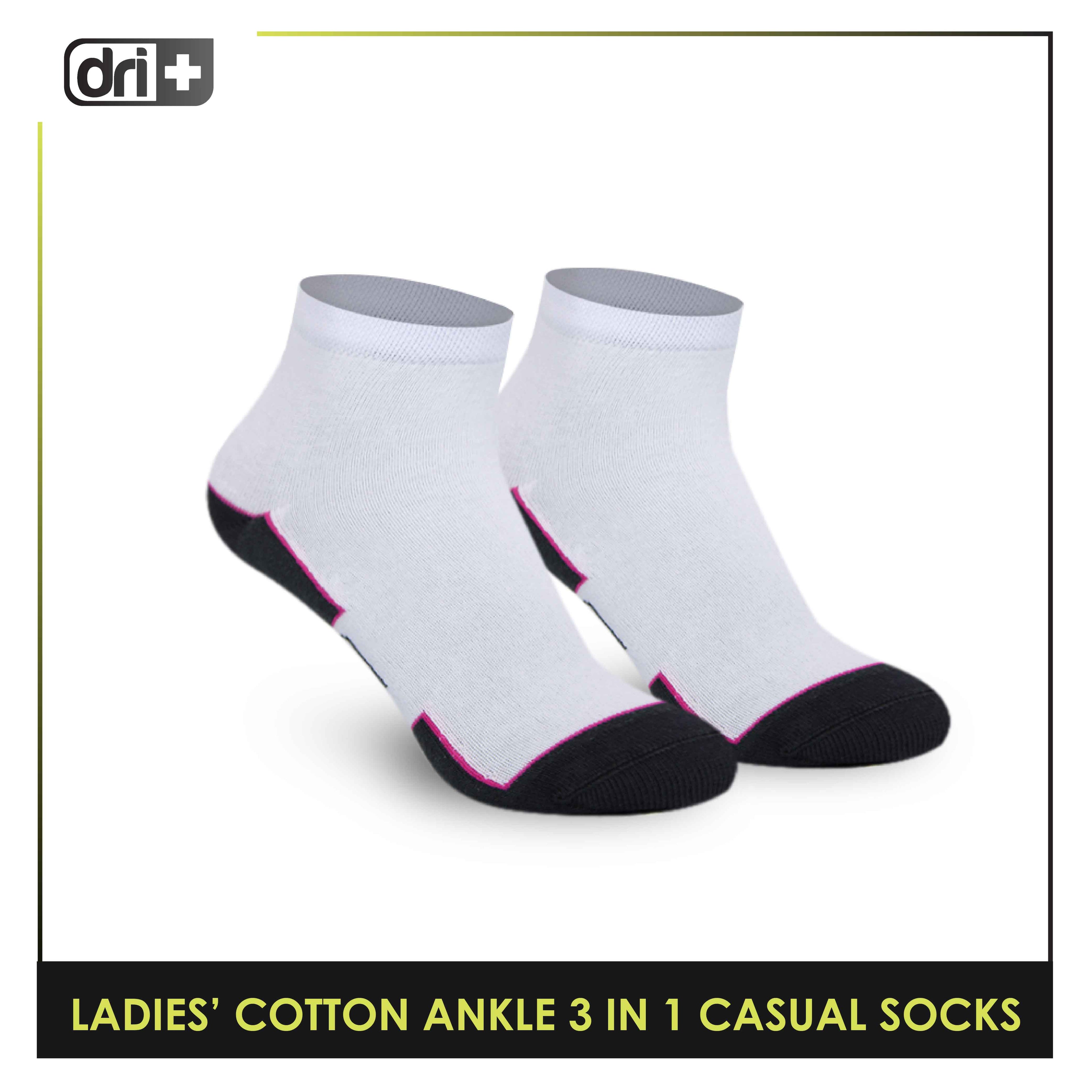 Dri Plus Ladies’ Lite Thin Casual Ankle Socks 3 pairs in a pack DLCKG31