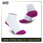 Dri Plus Ladies’ Lite Thin Casual Ankle Socks 3 pairs in a pack DLCKG31