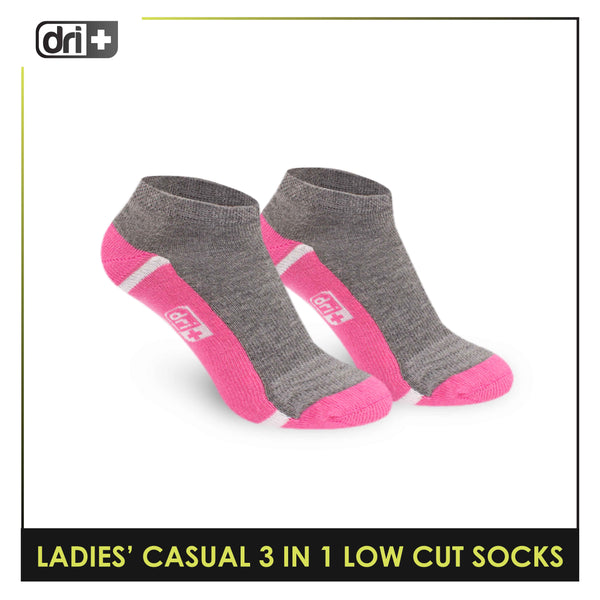 Dri Plus Ladies' Lite Casual Low Cut Socks 3 pairs in a pack DLCKG32