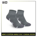 Dri Plus Men's Lite Thin Casual Ankle Socks 3 pairs in a pack DMCG16