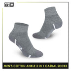 Dri Plus Men's Lite Thin Casual Ankle Socks 3 pairs in a pack DMCG16