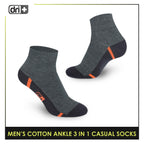 Dri Plus Men's Lite Thin Casual Ankle Socks 3 pairs in a pack DMCG16