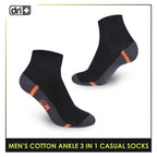 Dri Plus Men's Lite Thin Casual Ankle Socks 3 pairs in a pack DMCG16