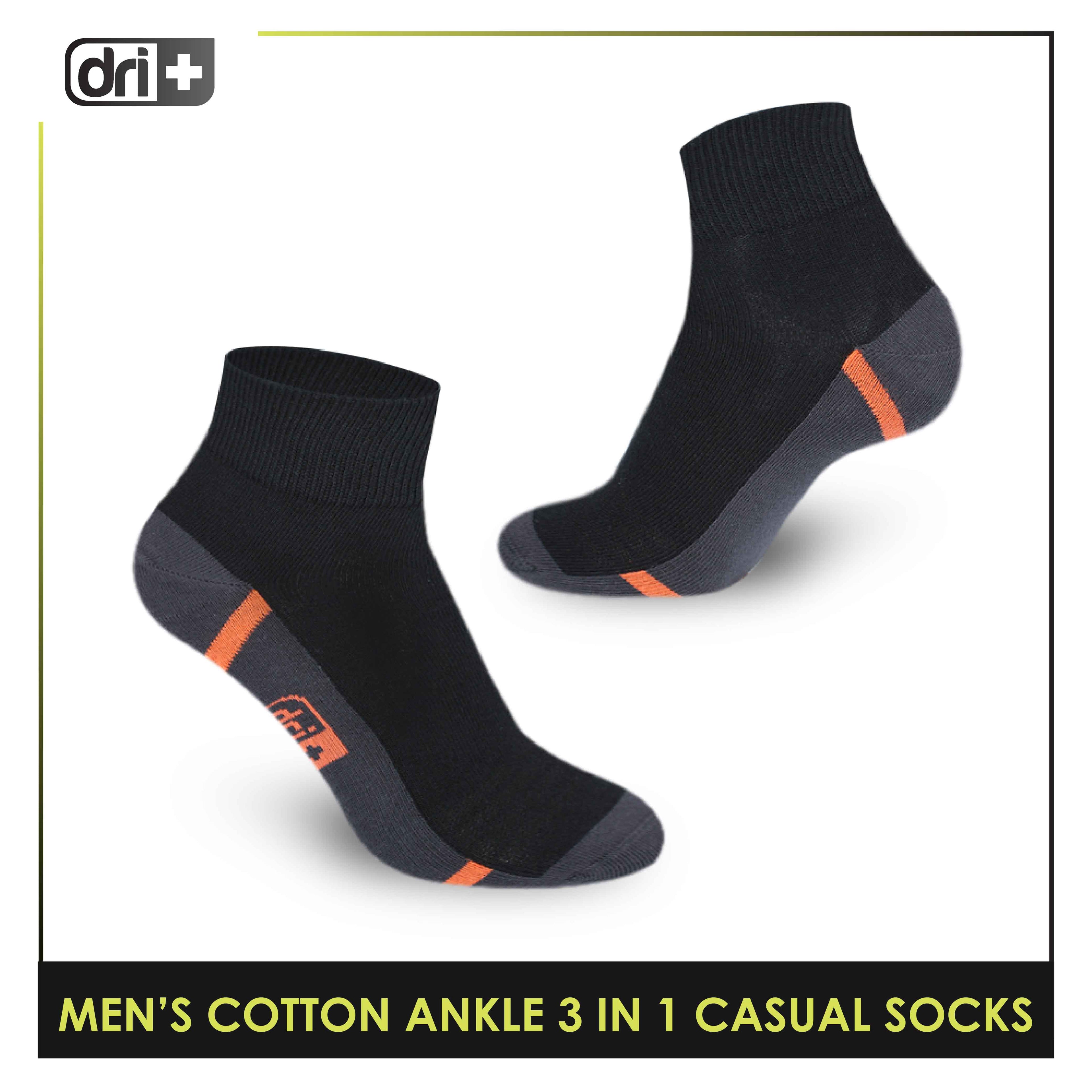 Dri Plus Men's Lite Thin Casual Ankle Socks 3 pairs in a pack DMCG16