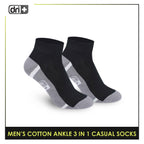 Dri Plus Men's Lite Thin Casual Ankle Socks 3 pairs in a pack DMCG16