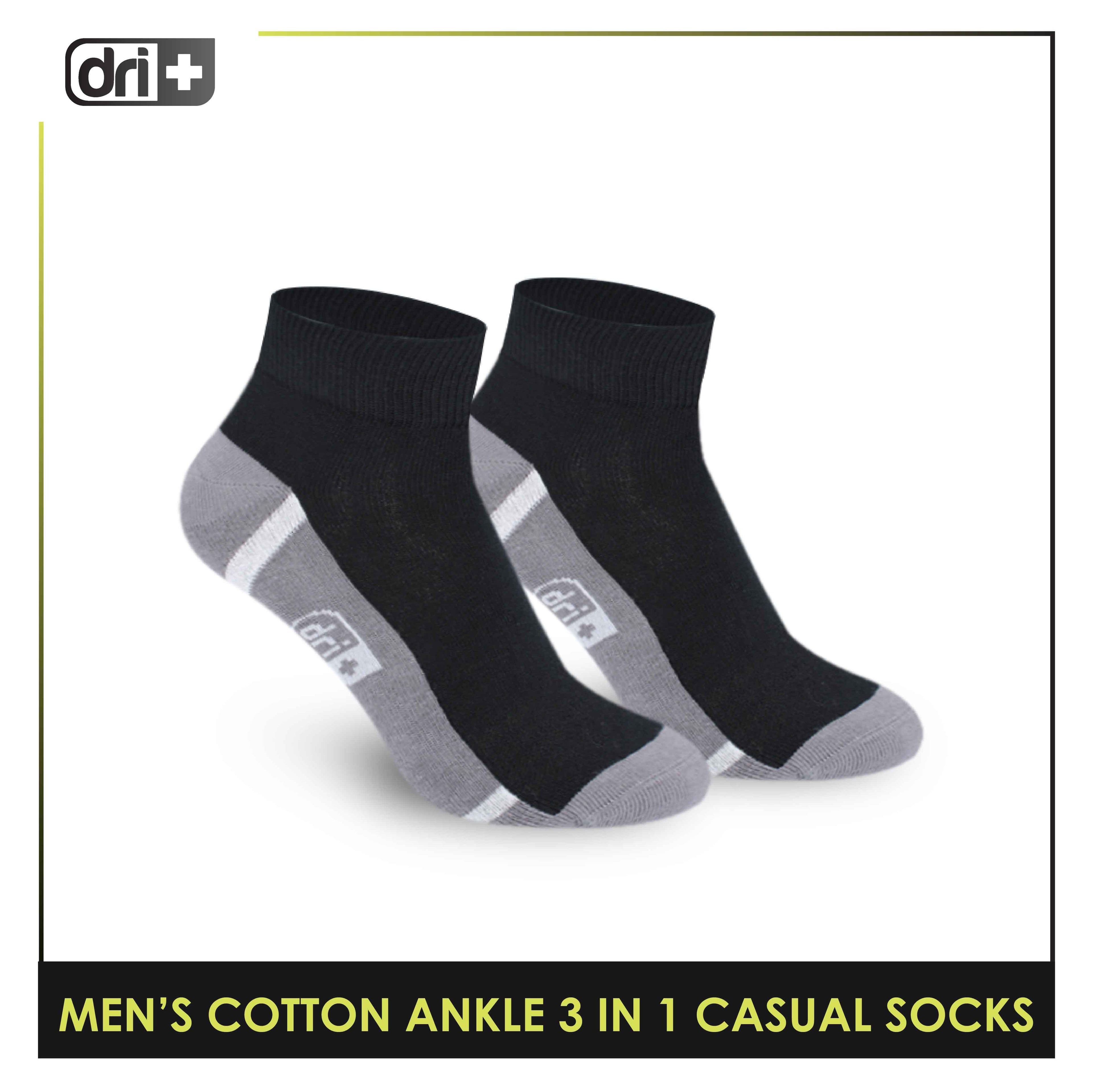 Dri Plus Men's Lite Thin Casual Ankle Socks 3 pairs in a pack DMCG16