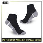 Dri Plus Men's Lite Thin Casual Ankle Socks 3 pairs in a pack DMCG16