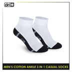 Dri Plus Men's Lite Thin Casual Ankle Socks 3 pairs in a pack DMCG16