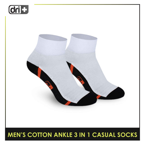 Dri Plus Men's Lite Casual Ankle Socks 3 pairs in a pack DMCG16
