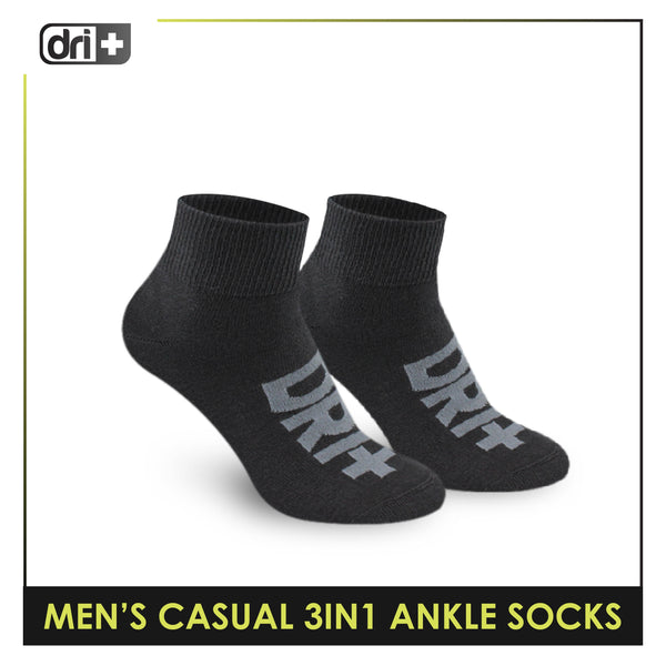 Dri Plus Men's Lite Casual Ankle Socks 3 pairs in a pack DMCG2401