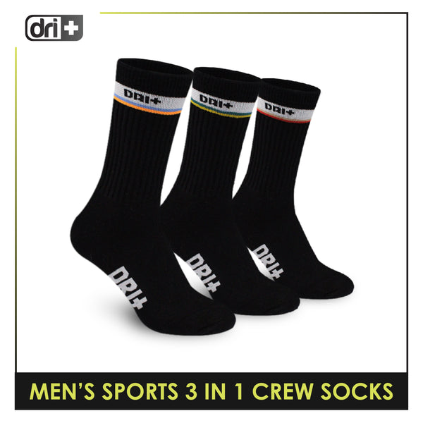 Dri Plus Men’s Thick Sports Crew Socks 3 pairs in a pack DMSG3101
