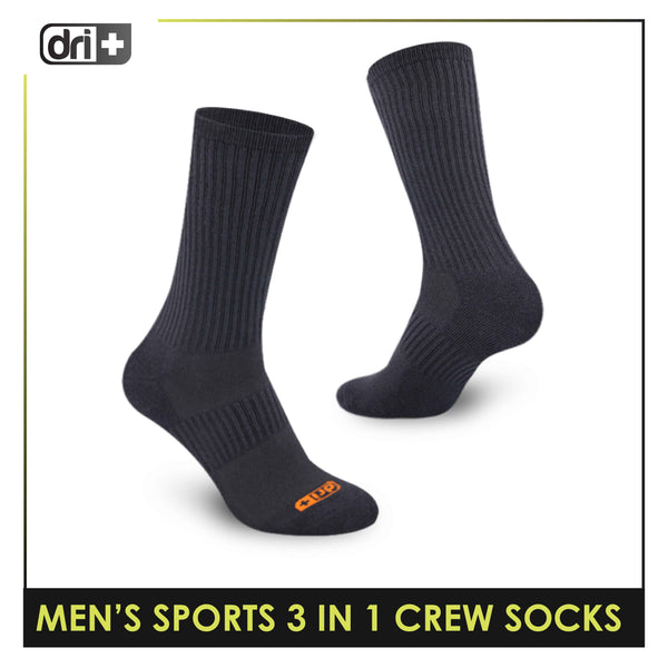 Dri Plus Men's Thick Sports Crew Socks 3 pairs in a pack DMSKG19