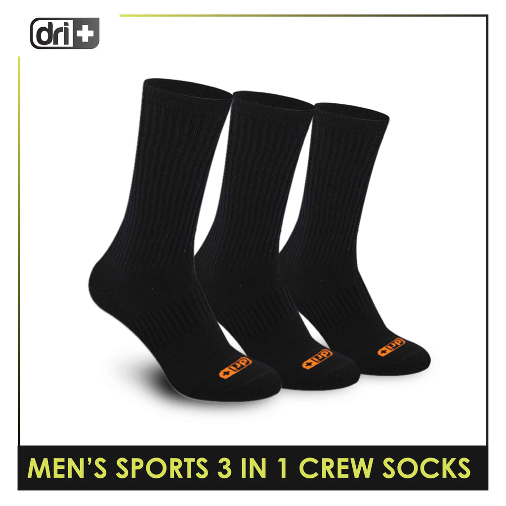 Dri Plus Men's Thick Sports Crew Socks 3 pairs in a pack DMSKG19