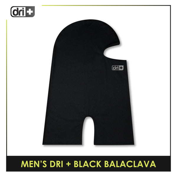 Dri Plus Men's Black Washable Multi-Functional Moisture Wicking Balaclava 1 piece DMBB2401