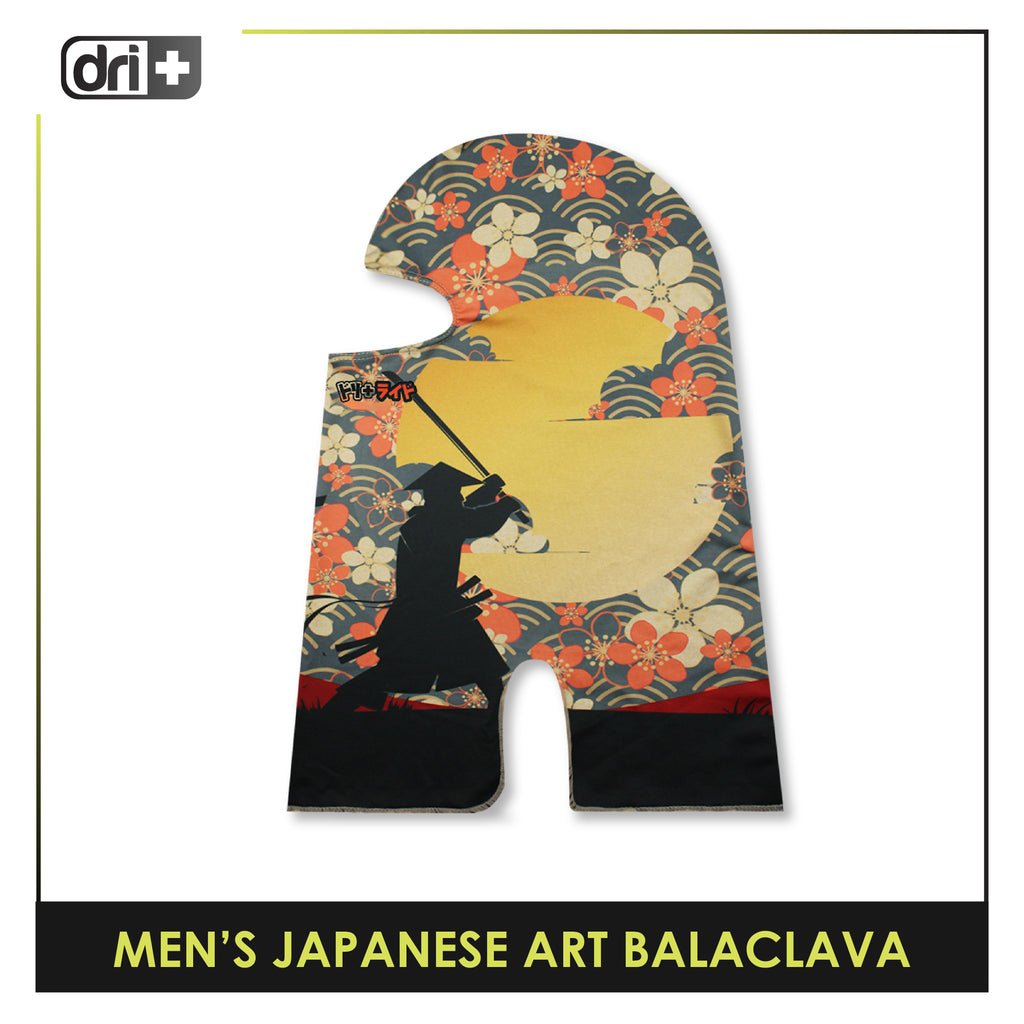 Dri Plus Men's Japanese Art Bushido Washable Multi-Functional Moisture Wicking Balaclava 1 piece DMB3306