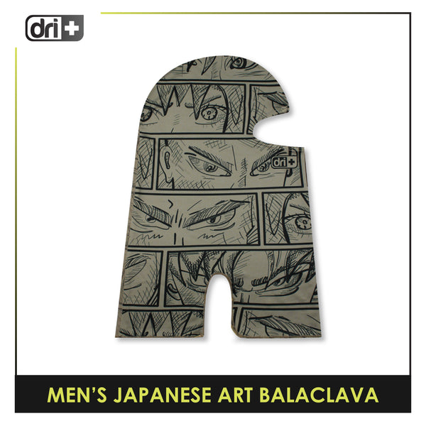 Dri Plus Men's Japanese Art Yuusha Washable Multi-Functional Moisture Wicking Balaclava 1 piece DMB3301