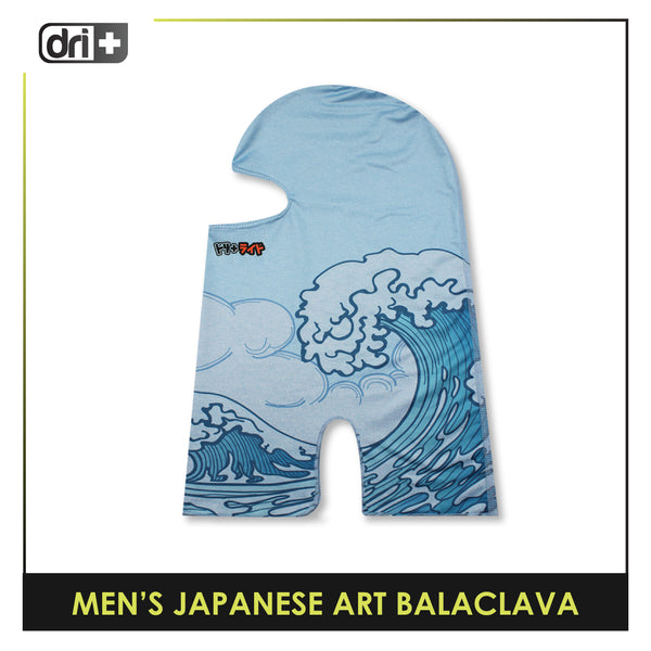 Dri Plus Men's Japanese Art Nami-ura Washable Multi-Functional Moisture Wicking Balaclava 1 piece DMB3302