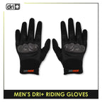 Dri Plus White Carbon Embroidered Full Finger Touch Screen Gloves 1 Pair DMG2403