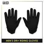 Dri Plus White Carbon Embroidered Full Finger Touch Screen Gloves 1 Pair DMG2403