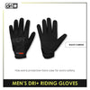 Dri Plus Black Carbon Embroidered Full Finger Gloves 1 Pair DMG2402
