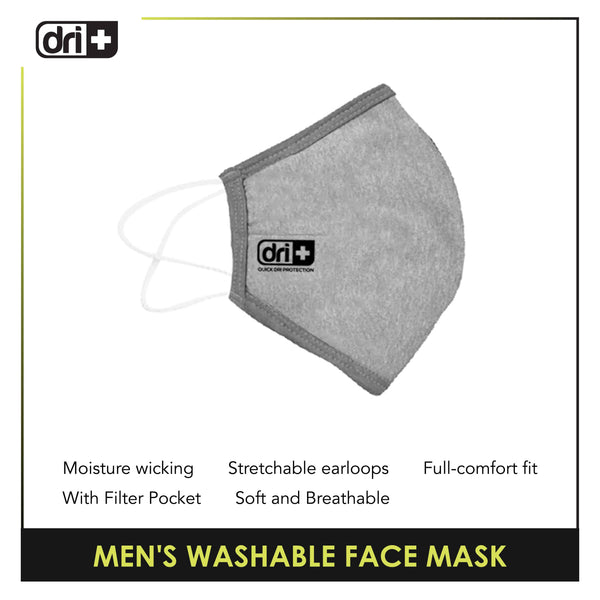 Dri Plus DMMASK01 Men's Washable Moisture Wicking Face Mask 1 piece